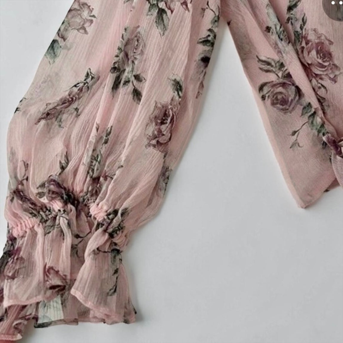 LoveShackFancy Floral Silk Tie-Front Blouse