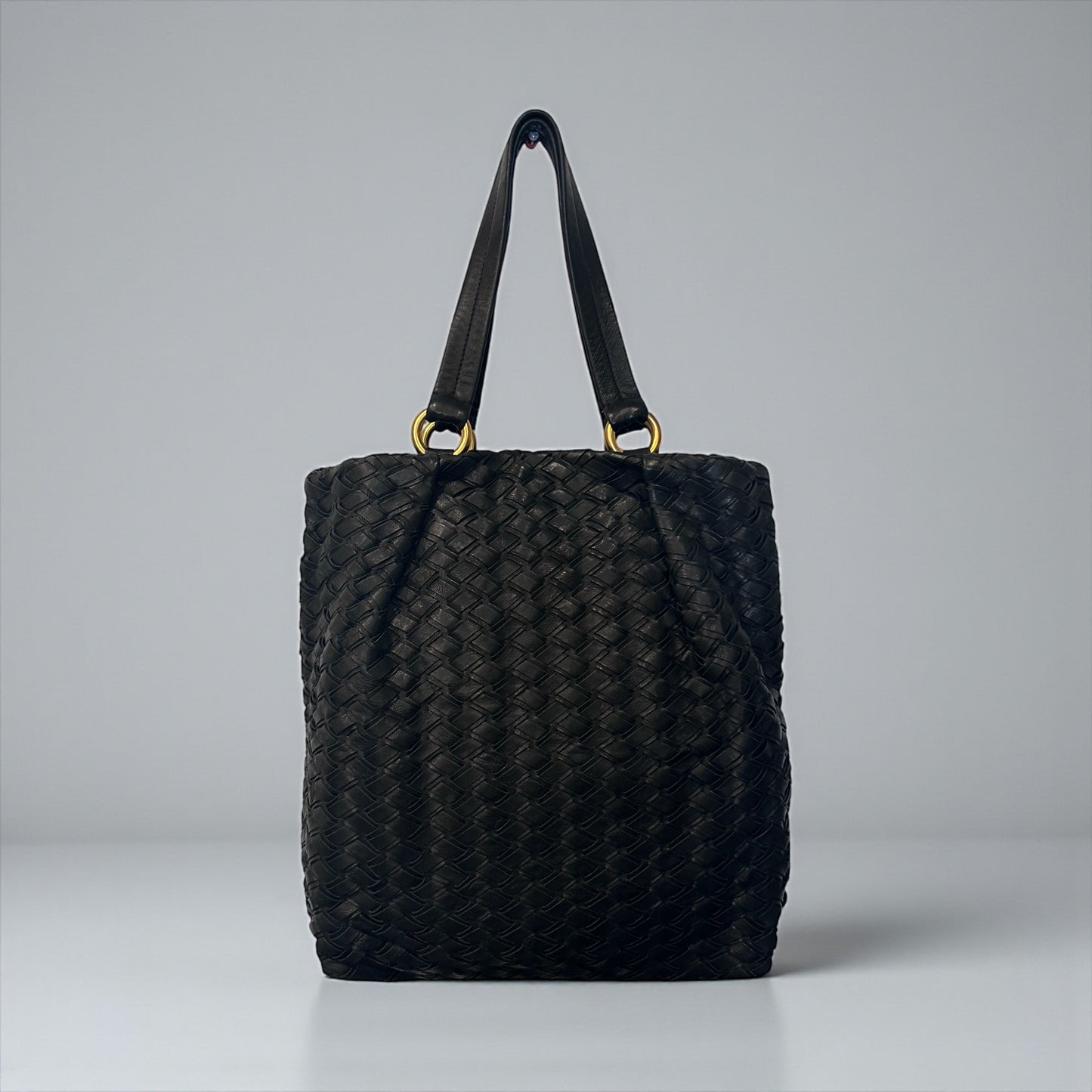 Vintage Miu Miu Woven Leather Tote Bag