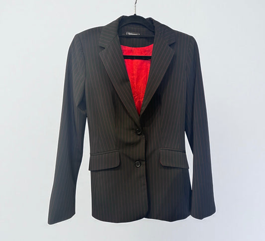 Vintage Sinequanone Pinstripe Blazer with Red Satin Lining