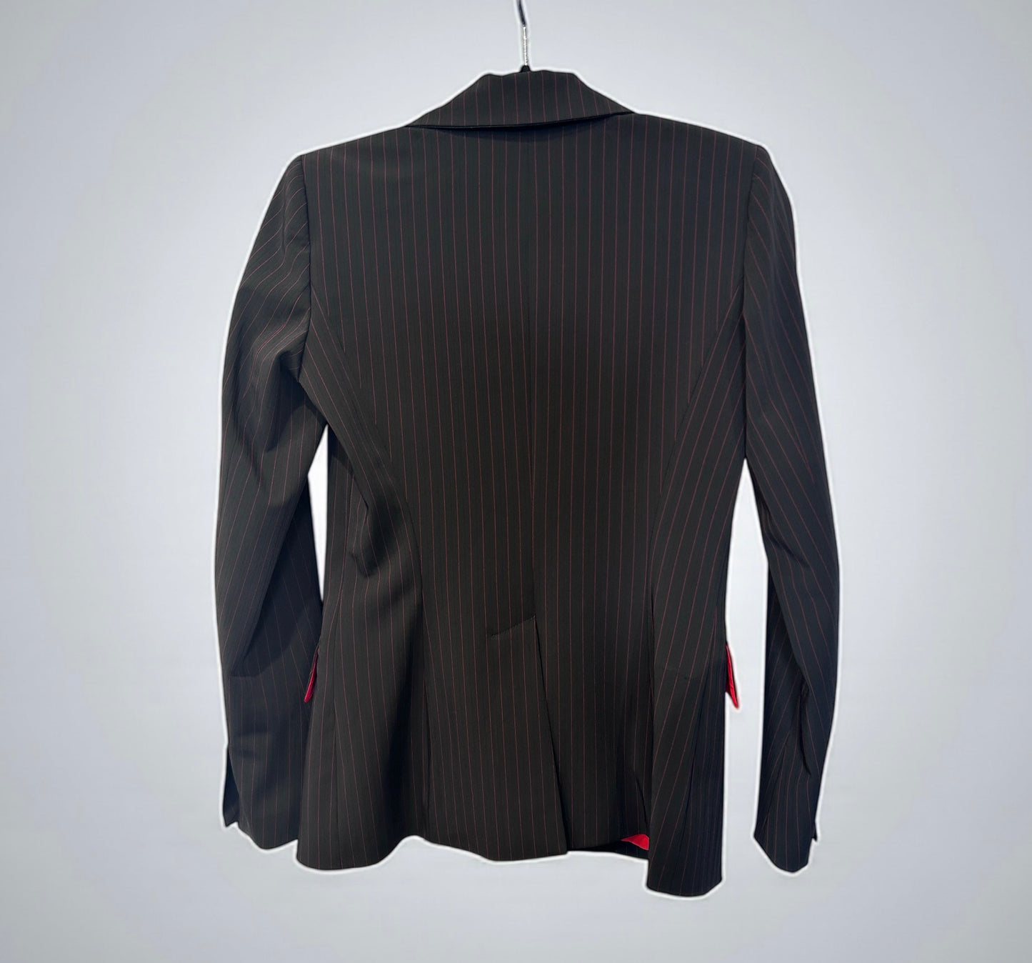 Vintage Sinequanone Pinstripe Blazer with Red Satin Lining