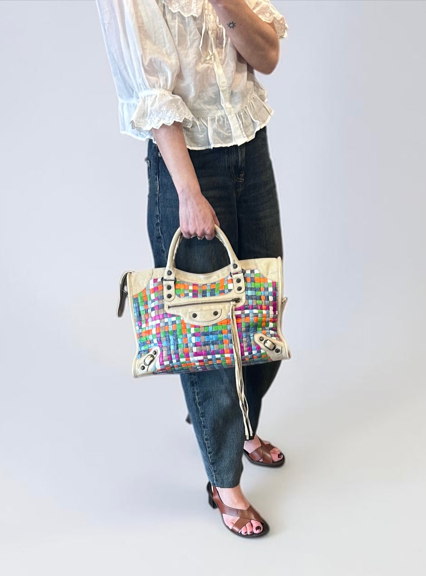 Balenciaga Limited Edition Motocross Woven Classic City Bag|circa 2011
