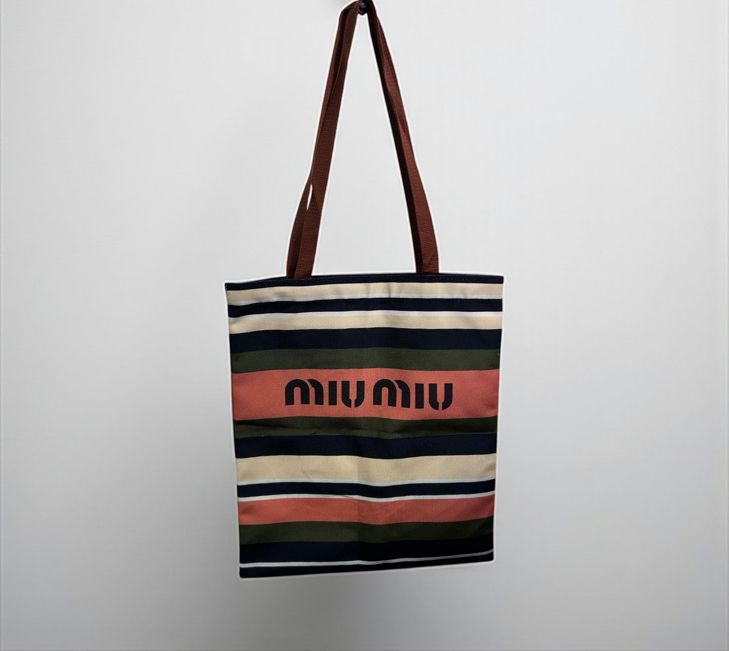 Miu Miu Complimentary Striped Logo Tote Bag
