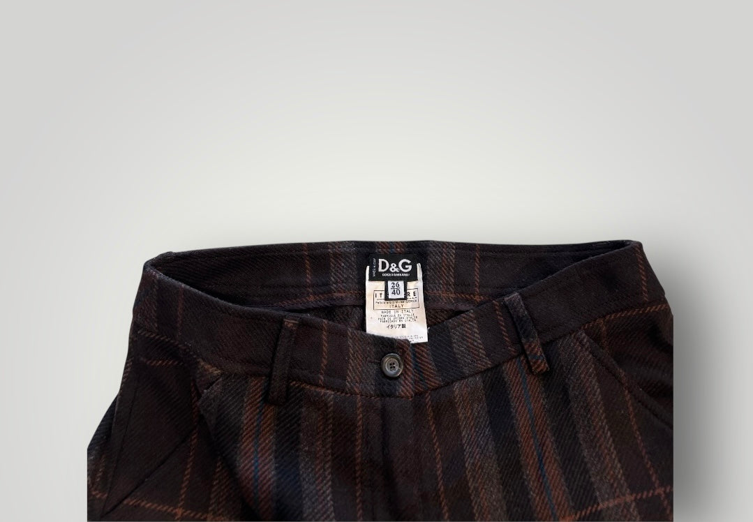Vintage D&G Checked Wool Tailored Pants