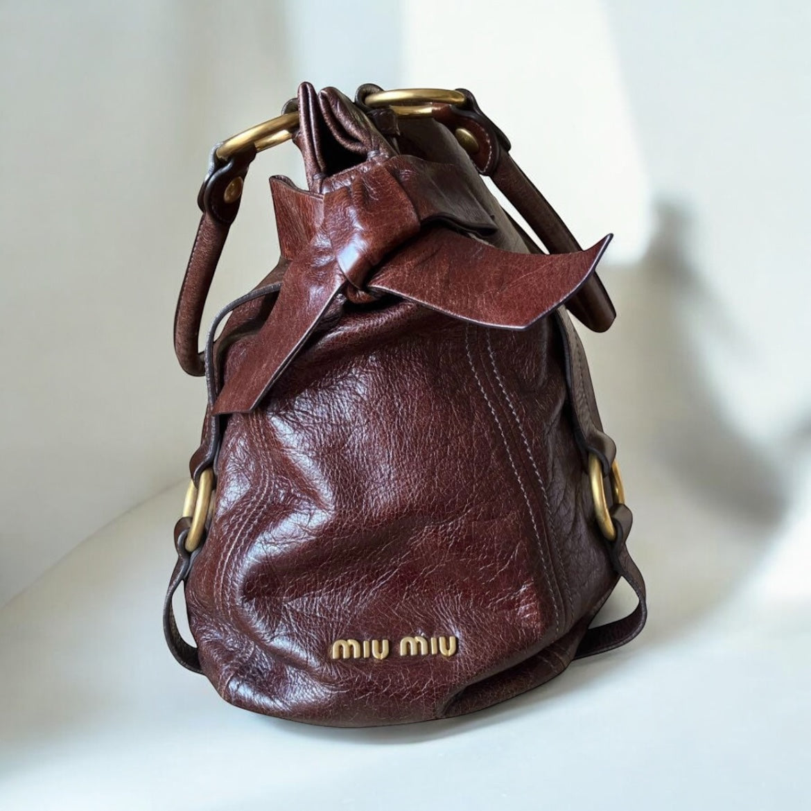 Vintage Miu Miu bow hobo bag