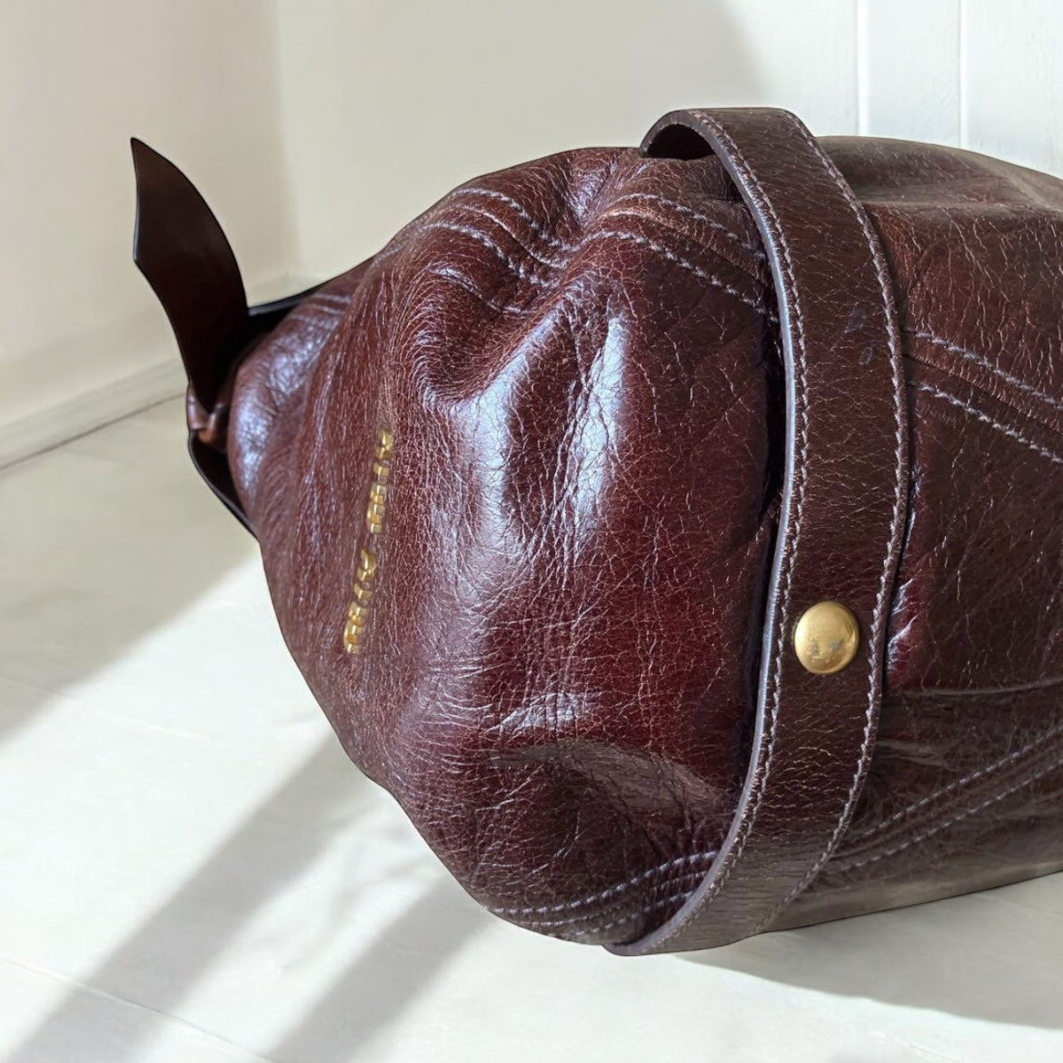 Vintage Miu Miu bow hobo bag