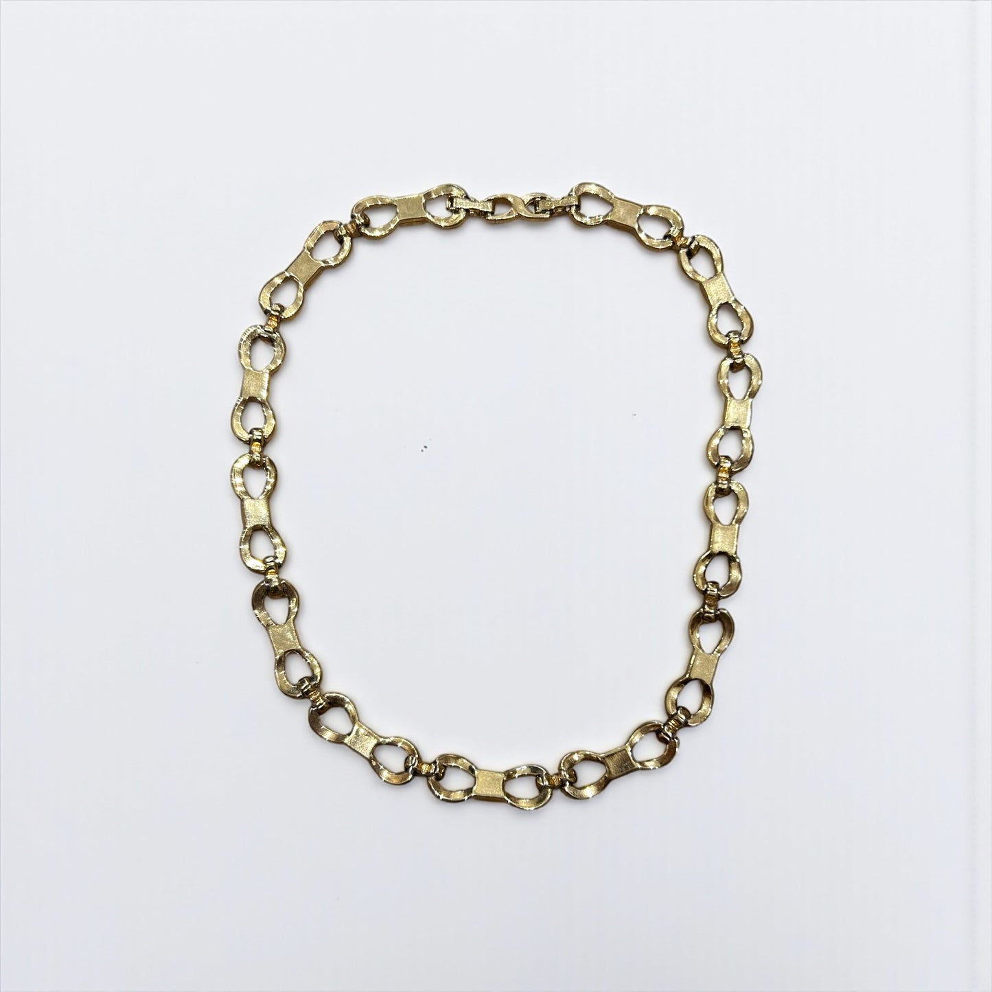 Nina Ricci Gold Plated Crystal Link Necklace |80s-90s