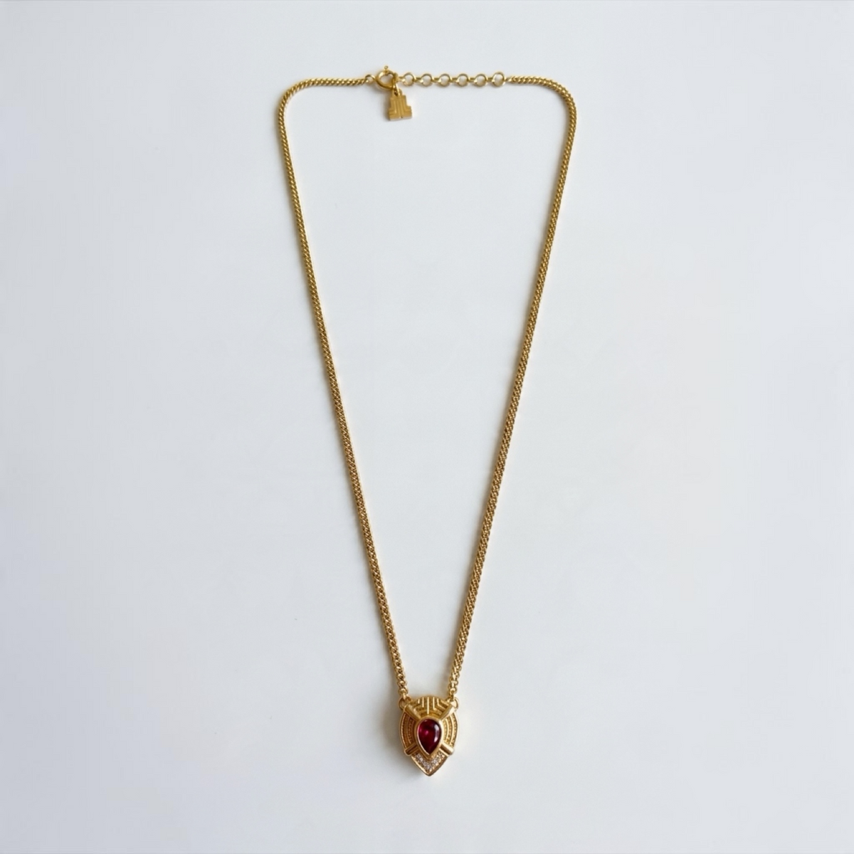 Vintage Lanvin Gold Plated Pendant Necklace | 1990s