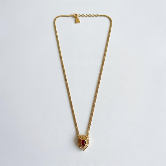 Vintage Lanvin Gold Plated Pendant Necklace | 1990s