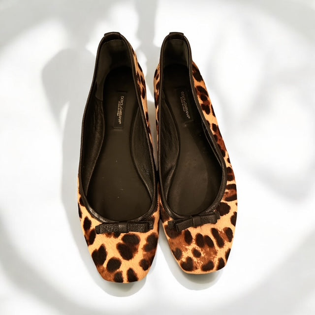 Dolce&Gabbana leopard calf skin ballet flats