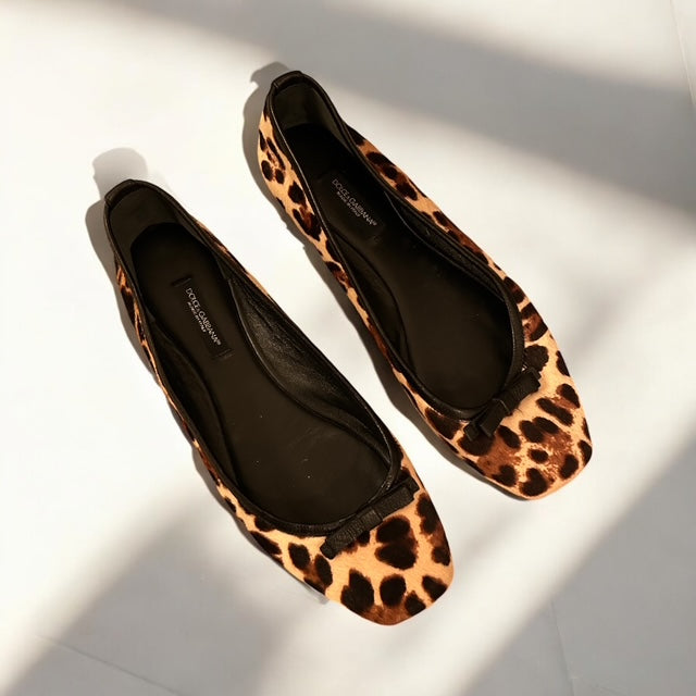 Dolce&Gabbana leopard calf skin ballet flats