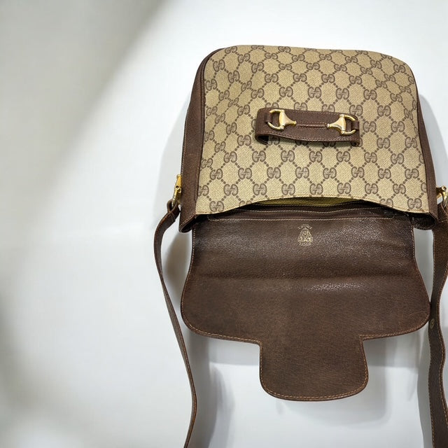 Vintage Gucci Horsebit monogram shoulder bag