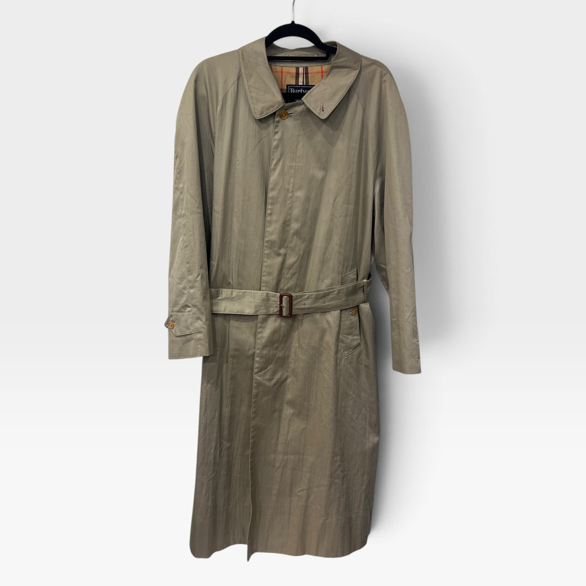 Vintage Burberrys Beige Olive Cotton Trench Coat | Mid 1990s