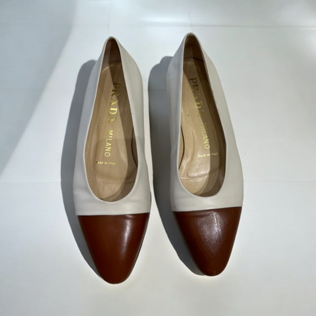 Vintage PRADA two tone leather ballet flats