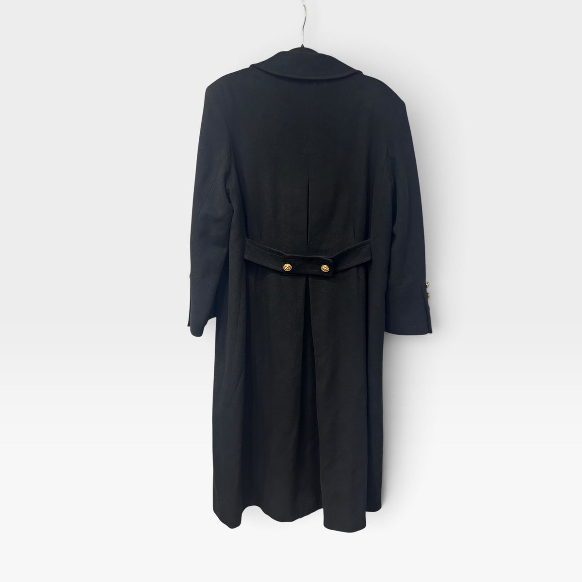 Vintage Ethel Pear for One Up Black Double-Breasted Maxi Coat | 1980s