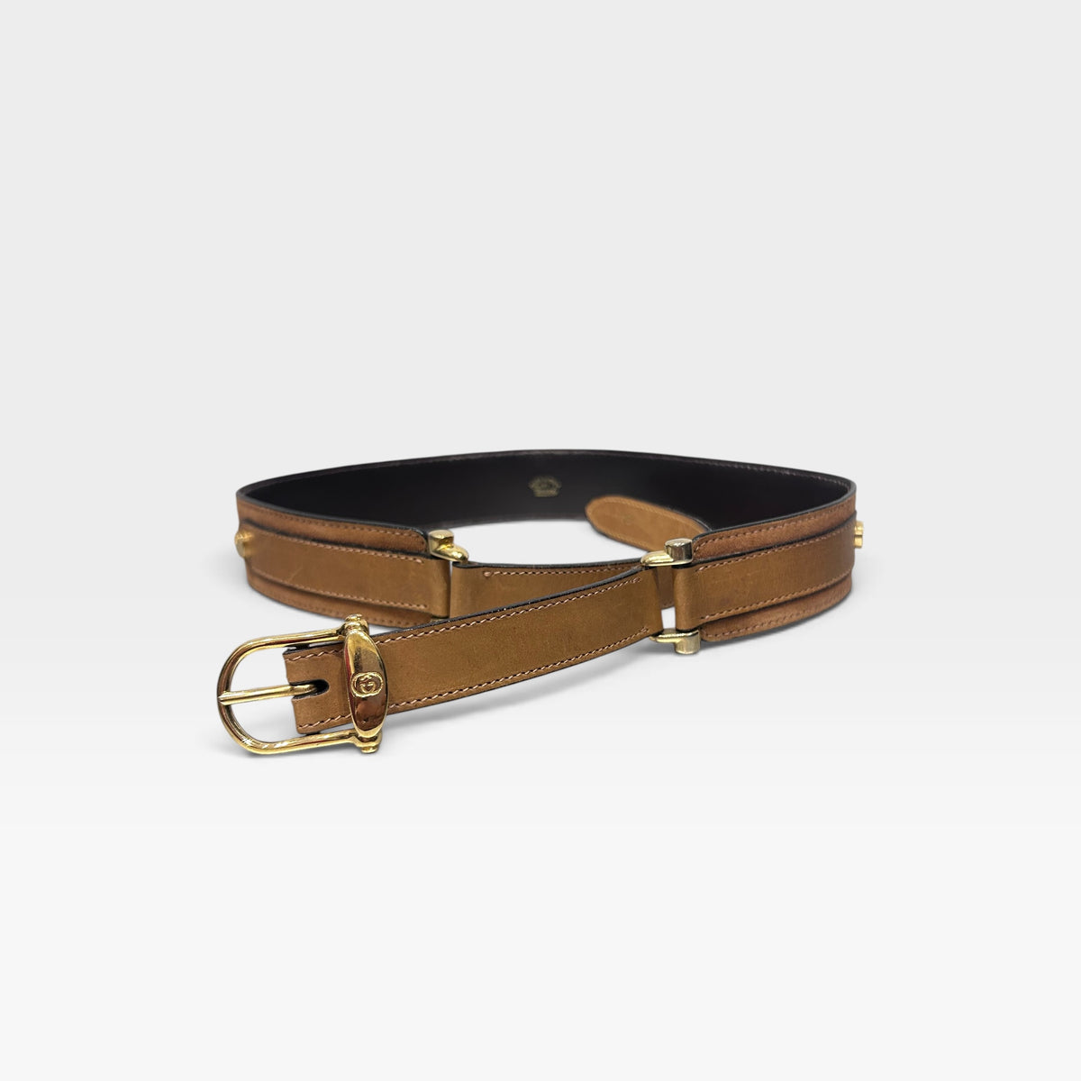 Vintage Gucci Brown Suede & Leather Belt | Vintage