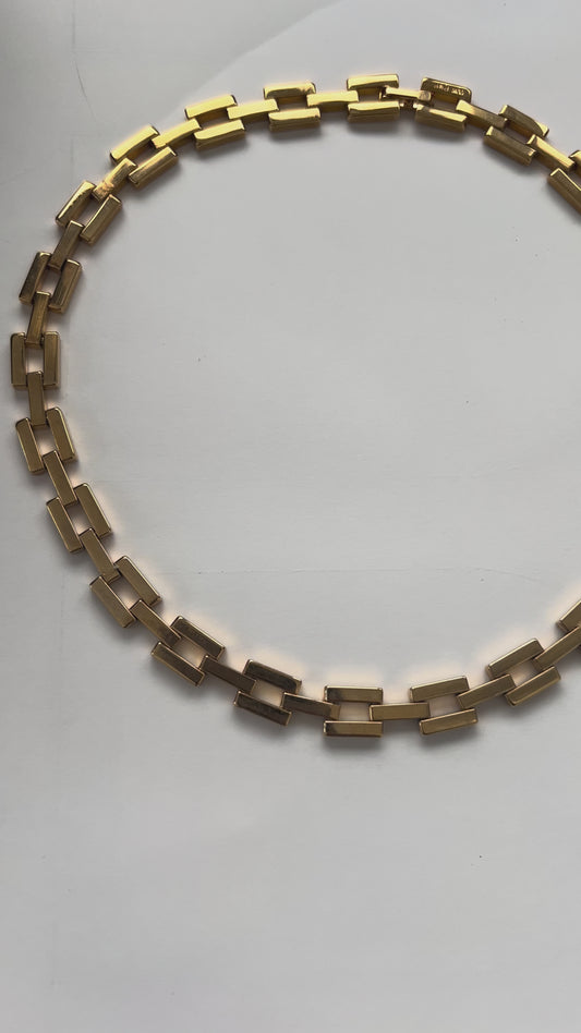 Vintage 18K Gold Plated Link Necklace